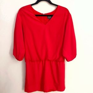 Red mini dress with sleeves